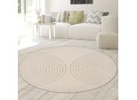 Tappeto Da Salotto Resistente Con Semplice Design Ad Arco In Beige Dimensioni - 120 Cm Rotondo