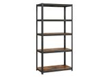 Songmics Scaffale 5 Ripiani, Industriale, 180 X 90 X 40 Cm, Marrone-Nero