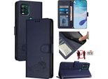 Custodia In Pelle Per Motorola Moto G Stylus 5G (2021), Dolce Gatto Custodia Flip Con Funzione Stand E Portafoglio Blu