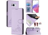 Custodia In Pelle Per Samsung Galaxy S8 Plus, Dolce Gatto Custodia Flip Con Funzione Stand E Portafoglio Viola