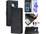 Custodia In Pelle Per Huawei Nova Y90, Dolce Gatto Custodia Flip Con Funzione Stand E Portafoglio Nero