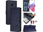 Custodia In Pelle Per Samsung Galaxy Xcover 4/Xcover 4S, Dolce Gatto Custodia Flip Con Funzione Stand E Portafoglio Blu