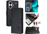 Custodia In Pelle Per Xiaomi Redmi Note 13 Pro+, Dolce Gatto Flip Case Con Funzione Stand E Portafoglio Nero