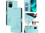 Custodia In Pelle Per Xiaomi Poco X3 Gt, Dolce Gatto Custodia Flip Con Funzione Stand E Portafoglio Verde Chiaro