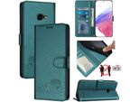 Custodia In Pelle Per Samsung Galaxy Xcover 4/Xcover 4S, Dolce Gatto Custodia Flip Con Funzione Stand E Portafoglio Verde
