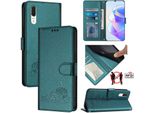Custodia In Pelle Per Huawei P20, Dolce Gatto Custodia Flip Con Funzione Stand E Portafoglio Rosa