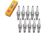 Set Di Candele Di Accensione Ngk 10X CR8EK Con Soppressione Delle Interferenze, Filettatura Lunga 19,0 Mm Ø 10,0 Mm Esagono 16,0 Mm, Distanza Tra Gli Elettrodi A 2 Masse 0,75 Mm, Potere Calorifico 8, 3478