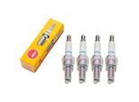 Set Di Candele Ngk 4X CR8EB Con Soppressione Delle Interferenze, Filettatura Lunga 19,0 Mm Ø 10,0 Mm Esagono 16,0 Mm, Distanza Tra Gli Elettrodi 0,75 Mm, Potere Calorifico 8, Dado Di Collegamento Sae Fisso, 7784