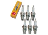 Set Di Candele Di Accensione Ngk 6X BR9ECS Con Soppressione Delle Interferenze, Filettatura Lunga 19,0 Mm Ø 14,0 Mm Esagono 20,8 Mm, Distanza Tra Gli Elettrodi 0,75 Mm, Potere Calorifico 9, 3570 / 4677