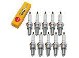 Set Di Candele Di Accensione Ngk 10X DR8ES Con Soppressione Delle Interferenze, Filettatura Lunga 19,0 Mm Ø 12,0 Mm Esagono 18,0 Mm, Distanza Tra Gli Elettrodi 0,75 Mm, Potere Calorifico 8, 2204 / 5423