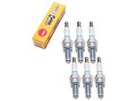 Set Di Candele Ngk 6X CR7EB Con Soppressione Delle Interferenze, Filettatura Lunga 19,0 Mm Ø 10,0 Mm Esagono 16,0 Mm, Distanza Tra Gli Elettrodi 0,75 Mm, Potere Calorifico 7, Dado Di Collegamento Sae Fisso, 4663