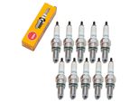 Set Di Candele Di Accensione Ngk 10X CR10EK Con Soppressione Delle Interferenze, Filettatura Lunga 19,0 Mm Ø 10,0 Mm Esagono 16,0 Mm, Distanza Tra Gli Elettrodi A 2 Masse 0,75 Mm, Potere Calorifico 10, 2360