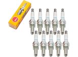 Set Di Candele Ngk 10X CR8EKB Candela Con Soppressione Delle Interferenze, Filettatura Lunga 19,0 Mm Ø 10,0 Mm Esagono 16,0 Mm, Distanza Elettrodi A 2 Masse 0,75 Mm, Potere Calorifico 8, Dado Di Collegamento Sae Fisso, 4374