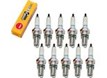 Set Di Candele Di Accensione Ngk 10X DR9EA Con Soppressione Delle Interferenze, Filettatura Lunga 19,0 Mm Ø 12,0 Mm Esagono 18,0 Mm, Distanza Tra Gli Elettrodi 0,75 Mm, Potere Calorifico 9, 2871 / 3437