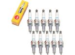 Set Di Candele Di Accensione Ngk 10X CPR8E Con Soppressione Delle Interferenze, Filettatura Lunga 19,0 Mm Ø 10,0 Mm Esagono 16,0 Mm, Distanza Tra Gli Elettrodi 0,75 Mm, Potere Calorifico 8, 7411