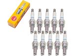 Set Di Candele Ngk 10X CR8EB Con Soppressione Delle Interferenze, Filettatura Lunga 19,0 Mm Ø 10,0 Mm Esagono 16,0 Mm, Distanza Tra Gli Elettrodi 0,75 Mm, Potere Calorifico 8, Dado Di Collegamento Sae Fisso, 7784