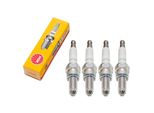 Set Di Candele Ngk 4X CR7EKB Candela Con Soppressione Delle Interferenze, Filettatura Lunga 19,0 Mm Ø 10,0 Mm Esagono 16,0 Mm, Distanza Elettrodi A 2 Masse 0,75 Mm, Potere Calorifico 7, Dado Di Collegamento Sae Fisso, 4455
