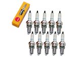 Set Di Candele Di Accensione Ngk 10X DPR9EA-9 Con Soppressione Delle Interferenze, Filettatura Lunga 19,0 Mm Ø 12,0 Mm Esagono 18,0 Mm, Distanza Tra Gli Elettrodi 0,90 Mm, Potere Calorifico 9, 3717 / 5329