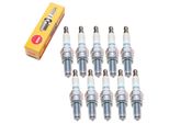 Set Di Candele Ngk 10X CR7EB Con Soppressione Delle Interferenze, Filettatura Lunga 19,0 Mm Ø 10,0 Mm Esagono 16,0 Mm, Distanza Tra Gli Elettrodi 0,75 Mm, Potere Calorifico 7, Dado Di Collegamento Sae Fisso, 4663
