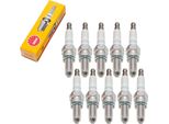 Set Di Candele Ngk 10X CR7EKB Candela Con Soppressione Delle Interferenze, Filettatura Lunga 19,0 Mm Ø 10,0 Mm Esagono 16,0 Mm, Distanza Elettrodi A 2 Masse 0,75 Mm, Potere Calorifico 7, Dado Di Collegamento Sae Fisso, 4455