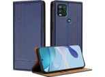 Custodia Per Motorola Moto G Stylus 5G 2021 In Pelle Con Funzione Stand Blu