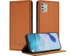 Custodia Per Motorola Moto G Stylus 4G 2021 In Pelle Con Funzione Stand Brown