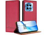 Custodia Per Oneplus 12R In Pelle Con Funzione Di Supporto Rosso