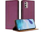 Custodia Per Motorola Moto G Stylus 4G 2022 Custodia Flip In Pelle Con Funzione Stand Viola