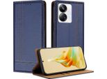 Custodia Per Telefono Cellulare Per Realme 10 Pro+ In Pelle Flip Custodia Protettiva Con Funzione Di Stand Blu