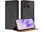 Custodia Per Itel A60 / Itel A60S In Pelle Con Funzione Stand Nero