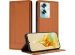 Custodia Per Oppo A79 5G In Pelle Con Funzione Stand Brown