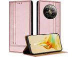 Custodia Per Telefono Cellulare Per Realme 12 Pro In Pelle Flip Custodia Protettiva Con Funzione Di Stand Rosa