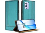 Custodia Per Oneplus 9 In Pelle Con Funzione Stand Verde