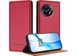 Custodia Per Oneplus 11R In Pelle Con Funzione Di Supporto Rosso