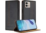 Custodia Per Motorola Moto G Stylus 5G 2023 In Pelle Flip Cover Con Funzione Stand Nero