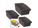 Set Di 3 Scatole Per Zuppa Novaliv - 2X Piccole E 1X Grandi Grigio Antracite - Scatola Per Spezie - Sistema Di Organizzazione Per Cassetti - Conservazione E Organizzazione Degli Ingredienti Per Condire E Cucinare