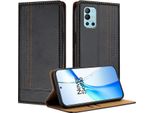Custodia Per Telefono Cellulare Per Oneplus 9R In Pelle Flip Custodia Protettiva Con Funzione Di Stand Nero