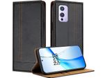 Custodia Per Oneplus 9 In Pelle Con Funzione Di Supporto Nero