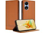 Custodia Per Oppo A1 Pro In Pelle Con Funzione Stand Brown