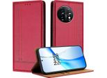 Custodia Per Oneplus 11 In Pelle Con Funzione Di Supporto Rosso