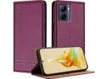 Custodia Per Telefono Cellulare Per Realme C33 In Pelle Flip Cover Con Funzione Stand Viola