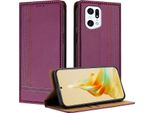 Custodia Per Oppo Find X5 Pro In Pelle Con Funzione Di Supporto Viola