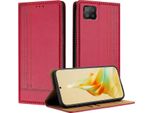 Custodia Per Telefono Cellulare Per Oppo A73 4G In Pelle Flip Cover Con Stand Rosso