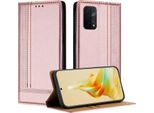 Custodia Per Telefono Cellulare Per Oppo A54 5G In Pelle Flip Cover Con Stand Rosa