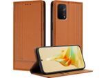 Custodia Per Telefono Cellulare Per Oppo A54 5G In Pelle Flip Cover Con Funzione Stand Brown