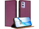 Custodia Per Oneplus 9 In Pelle Con Funzione Di Supporto Viola