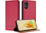 Custodia Per Oppo Reno8 T 4G In Pelle Con Funzione Stand Rosso