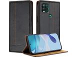 Custodia Per Motorola Moto G Stylus 5G 2021 In Pelle Con Funzione Stand Nero