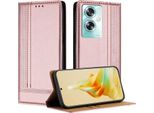 Custodia Per Oppo A79 5G In Pelle Con Funzione Di Supporto Rosa