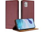 Custodia Per Motorola Moto G Stylus 4G 2021 In Pelle Con Funzione Stand Rosso Scuro